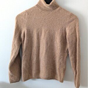 Charter Club Luxury 100% Cashmere Turtleneck Sweater Camel Tan Medium